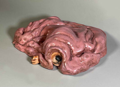 Escultura Madre Manta vista superior, obra única de cerámica contemporánea