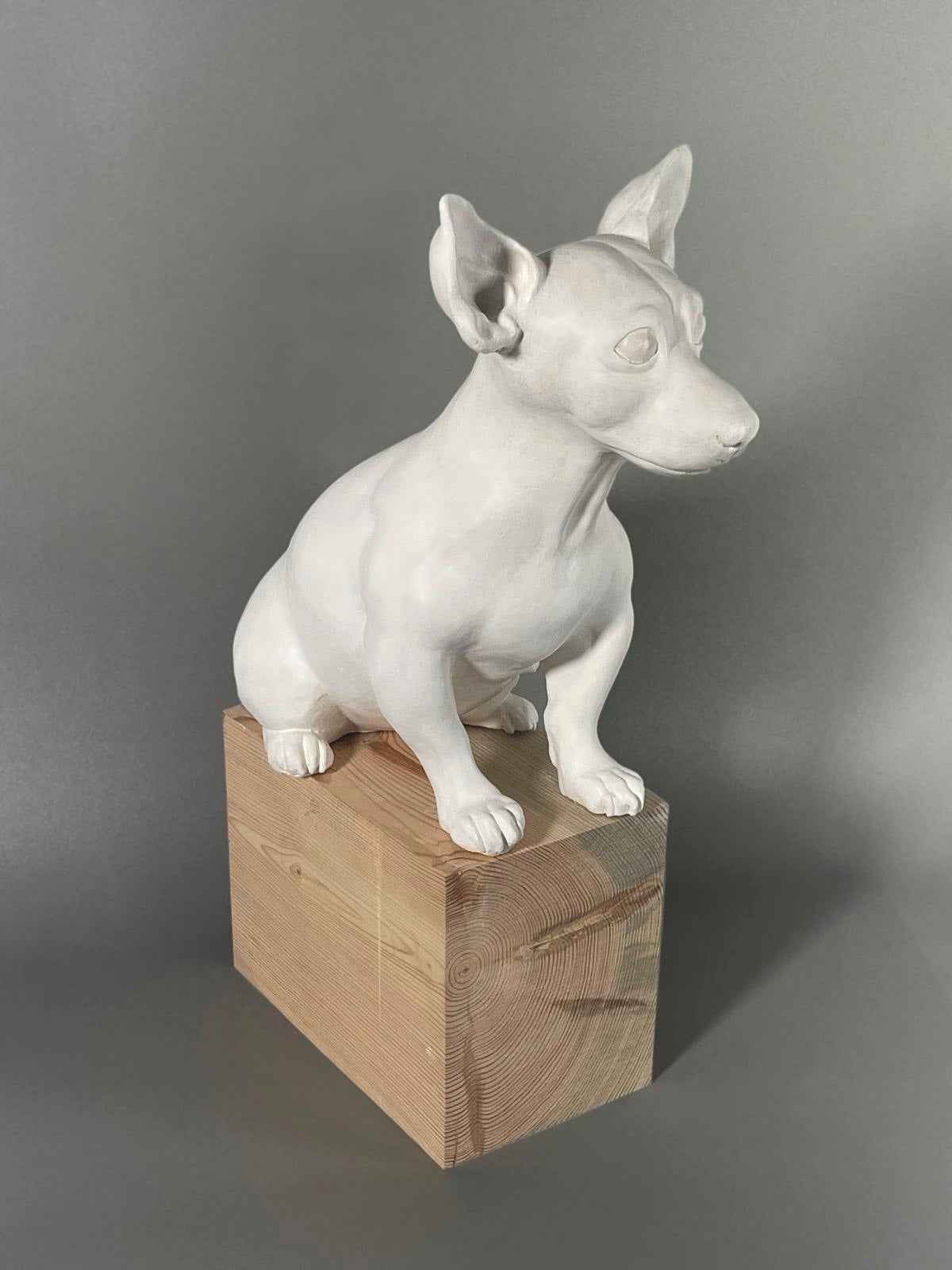 Escultura Maga vista perfil derecho, obra única de cerámica contemporánea