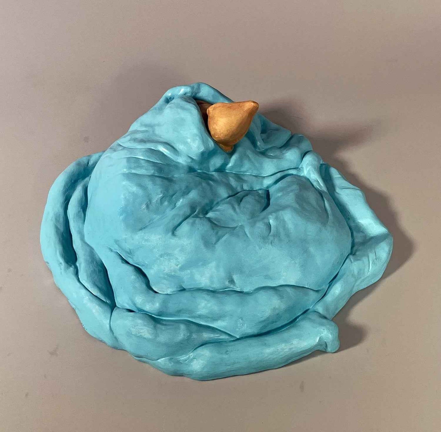 Escultura presencia-paraiso vista superior, obra única de cerámica contemporánea